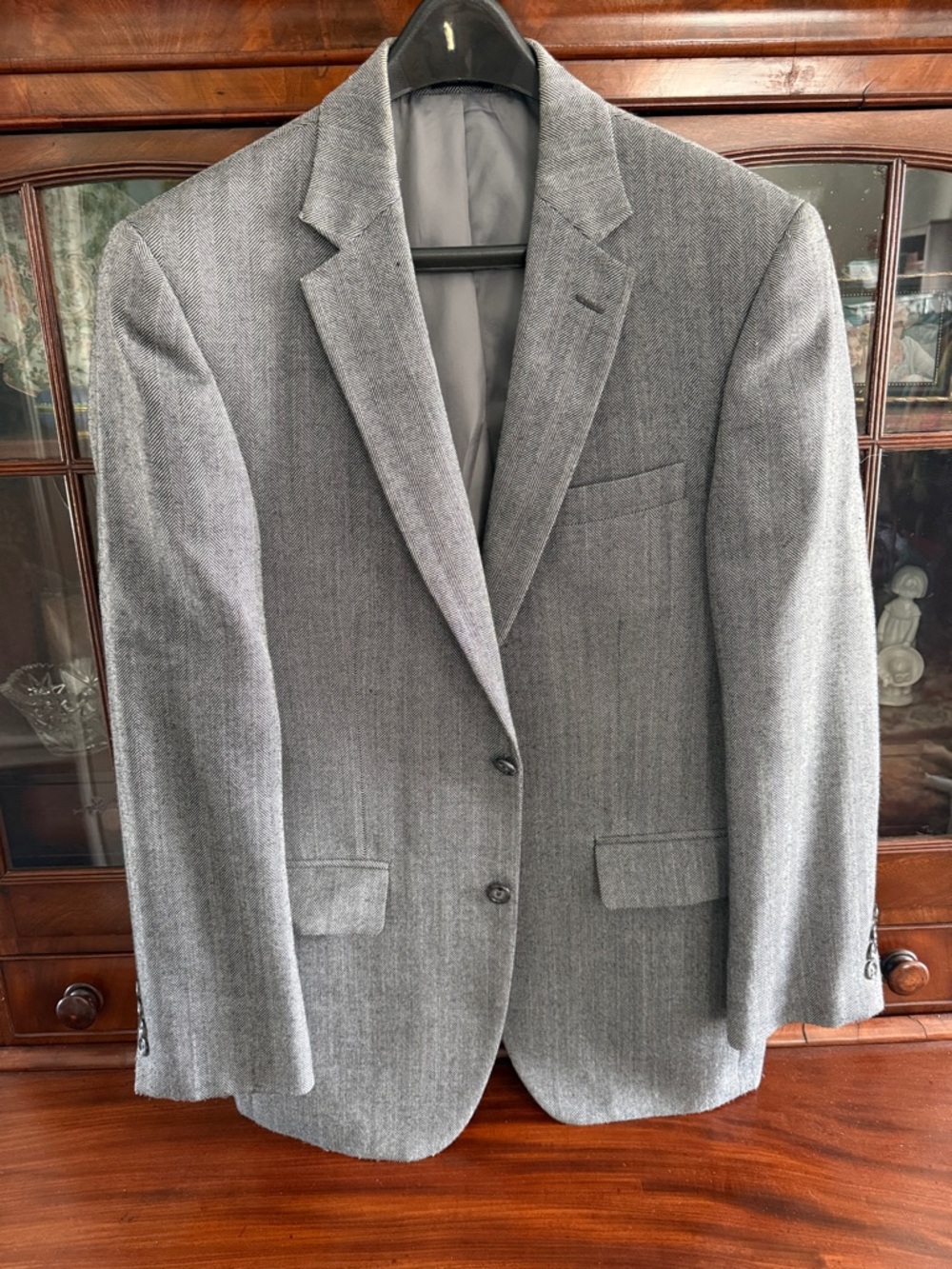 Saddlebred Gray/Black Two-Button Men's Sport Coat
